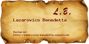 Lazarovics Benedetta névjegykártya